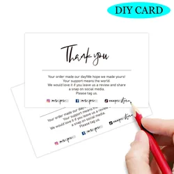 Carte de remerciement rose, pour le soutien au partage d'entreprise, Ins FB Tiktok, "Thank You", carte de remerciement faite à la main, cadeau, 30 pièces/paquet 