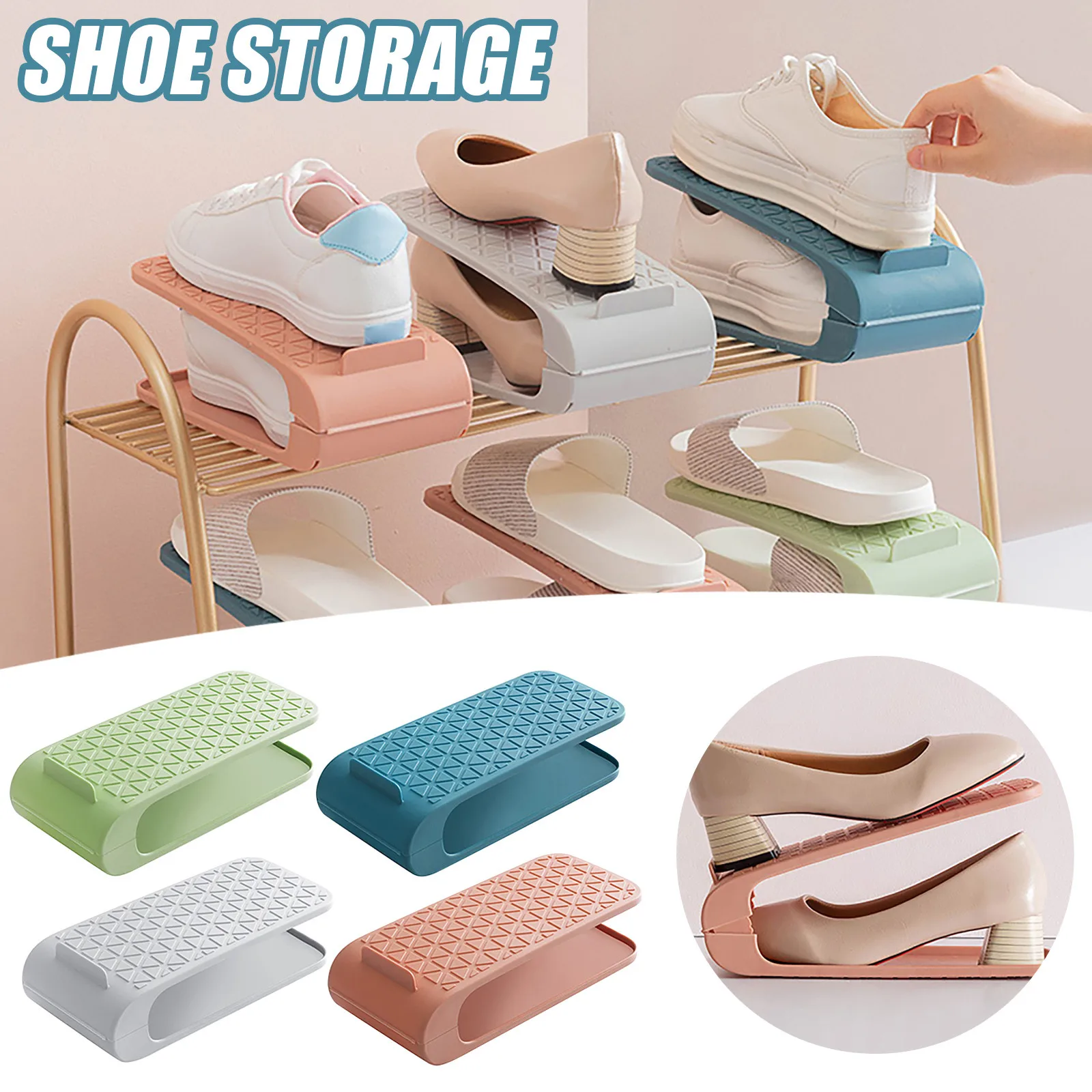 Organizador de zapatos con ranura ajustable, soporte para calzado