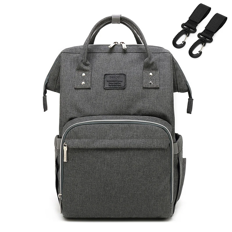 Модная сумка для подгузников для мам, брендовая Большая вместительная детская сумка, рюкзак для путешествий, дизайнерская сумка для ухода за ребенком, женская сумка - Цвет: TQ01-Dark gray