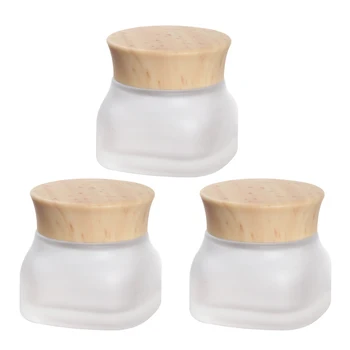 

3pcs Square Frosted Glass Sub-bottle Empty Dispenser for Storage