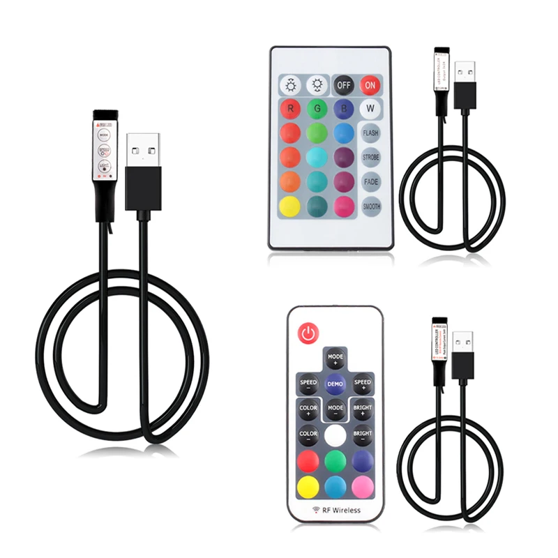 USB RGB светодиодный пульт дистанционного управления 3 17 24 ключа ИК RF беспроводной