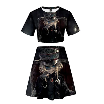 

Saga of Tanya the Evil Sports dress two piece set Girls Short Sleeve Skirt Set Leisure Print Novelty Top Luxury Harajuku