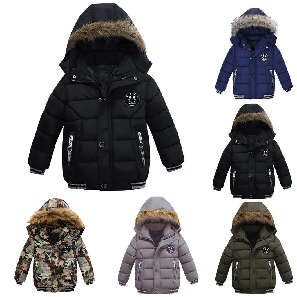 Детская куртка для маленьких мальчиков, пальто, куртки с капюшоном для детей, верхняя одежда, зимняя теплая одежда для маленьких мальчиков