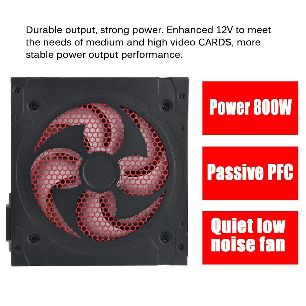 

Gaming PC Power Supply PFC Silent Fan ATX 12V 2.31 Power Computer For Intel SATA Supply Computer PC 4pin PC AMD Gaming Q6A2