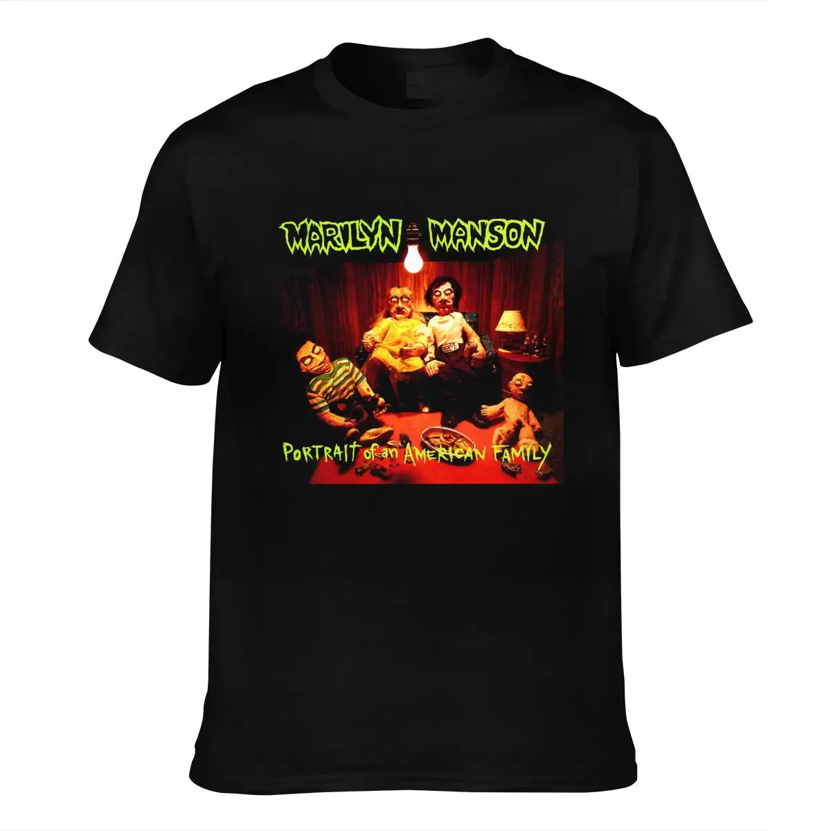 

Oficial Camiseta New Short Sleeves Hip Hop Fashion Para Hombre 2019 Pure Cotton Marilyn Manson Portrait of an American Family