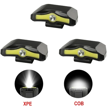 

1pc XPE+COB LED Cap Light Hat Headlight With Clip Headlamp Flashlight Outdoor Camping Cycling Fishing Night Lamp Battery Powered