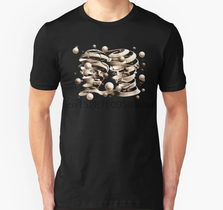Мужская футболка M.C. Escher Bond of Union surrealist surreal art для искусства раскрашивания подарок