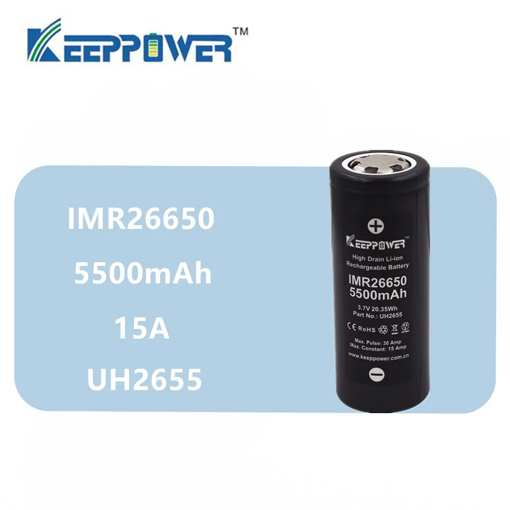 Оригинальный аккумулятор Keeppower IMR 26650 1 шт. 5500 мАч макс. ток разряда 30 А литиевая