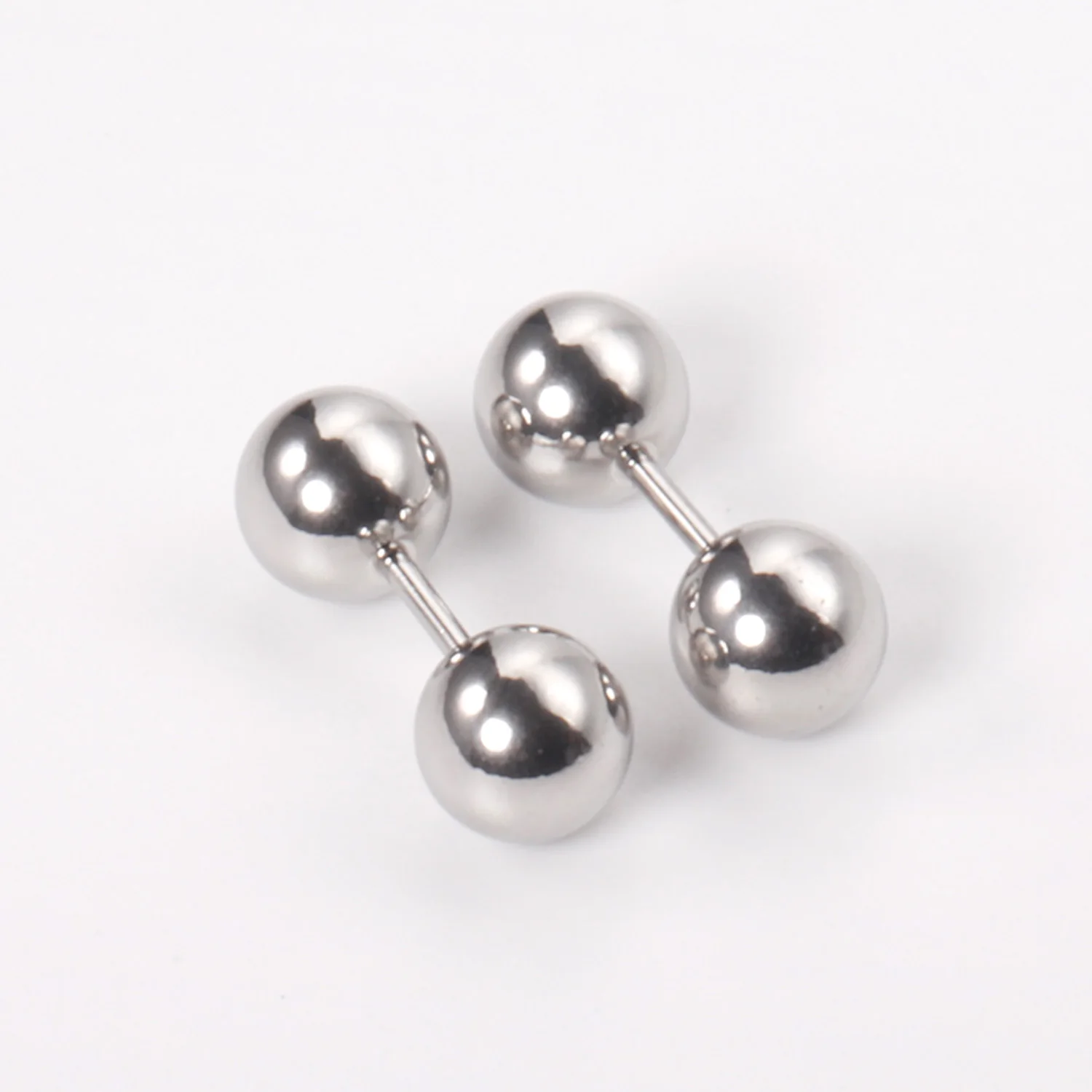 12 Pairs Round Ball Stud Earrings Women/Girl/Boy/Baby 316L Stainless Steel Anti-allergy Ear Stud for Gift Jewelry Accessories