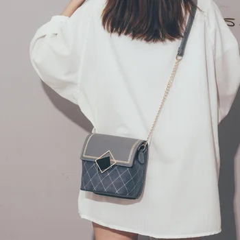 

Super fire new square bag women's bag 2020 spring and summer fashion slung wild ins rhombus French niche