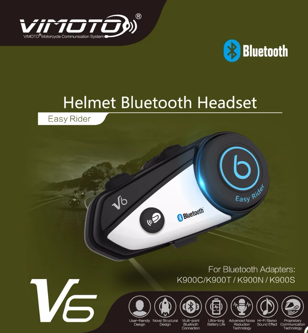 Vimoto Motorcycle Intercom Waterproof Bluetooth Headset Support GPS/Sat Nav.,Media/MP3 Player, walkie talkie AliExpress