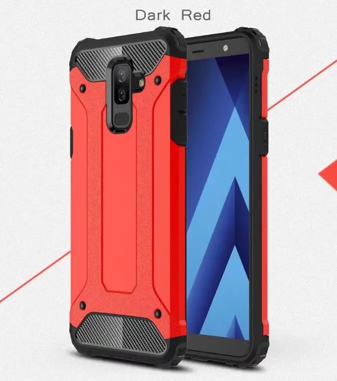 Для Samsung Galaxy S6 S7 край S8 S9 S10 плюс 5G S10E A10 A30 A40 A50 A60 A70 бронированный чехол для Note 5, 8, 9, 10 Pro A6 A7 A8 плюс 201 - Цвет: Red