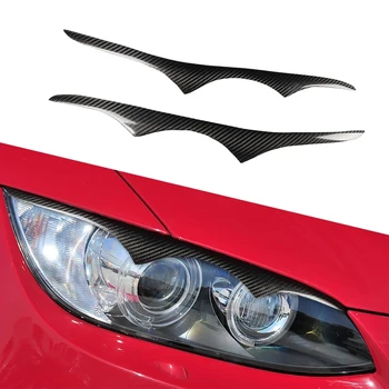 

DHBH-Real Carbon Fiber Headlight Lid Eyebrow Headlight Eyelids Decoration for-BMW 3 Series E92 E93 M3 Coupe 2006-2012