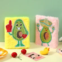 

Avocado Plush Cartoon Cute Diary Book Notebook Notepad Paper Planner Notepad High Quality Girls Escolar Papelaria Stationery