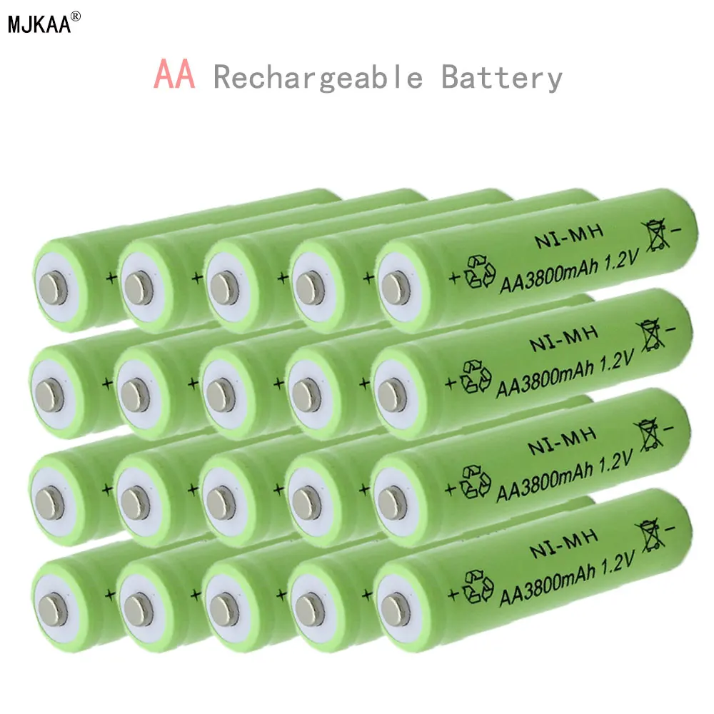 20 шт/AA NI MH-3800 Mah 2 A 1,2 V аккумулятор аккумуляторная батарея подходит для камеры 14 мм* 50 мм