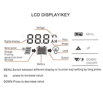 

60A/50A 12V 24V Auto Solar Charge Controller PWM Controllers / Regulator2020 Dual PV USB Output Solar 3A 5V LCD Panel U7I6