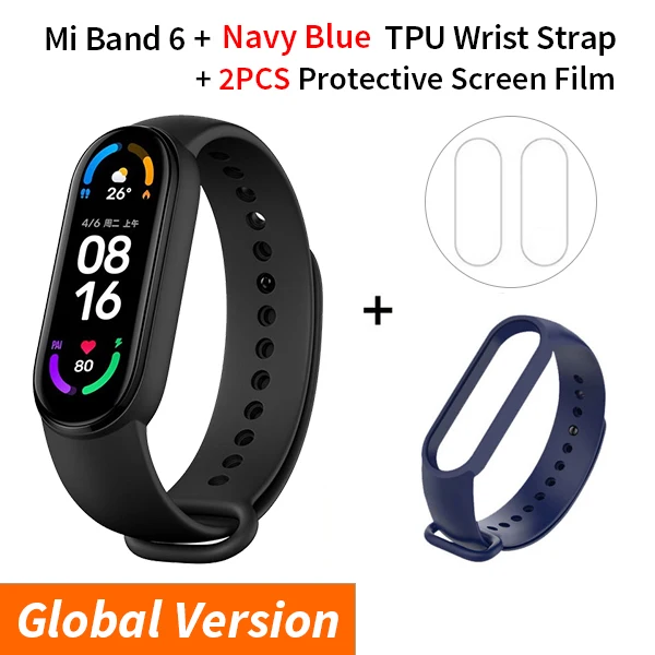 Multi-language Xiaomi Mi Band 6 Smart Bracelet 1.56"AMOLED Screen miBand 6 Heart Rate Fitness Traker Bluetooth 5ATM Waterproof 