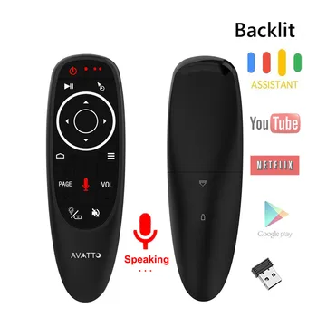

Air Mouse 2.4GHz Wireless Google Microphone Remote Control IR Learning 6-axis Gyroscope for Android TV Box PC G10 Voice Control