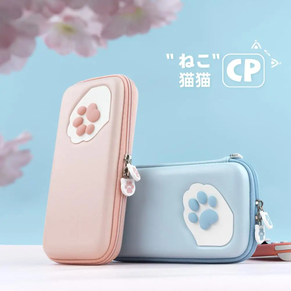 Розовый чехол с милыми кошачьими лапками для Nintendo Switch-портативный тонкий