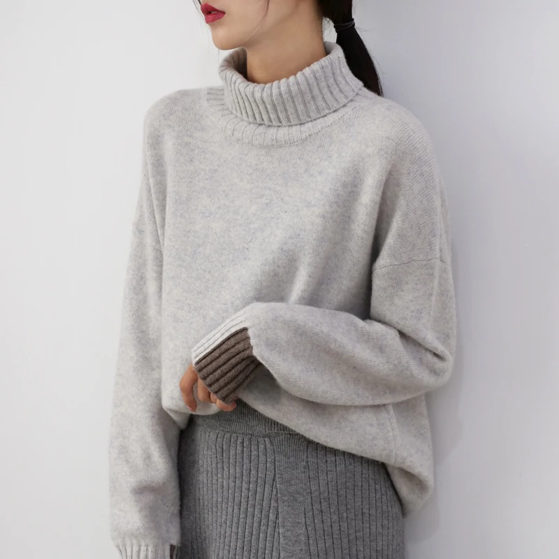 BUST SIZE(110cm) Loose Pullovers Woman 100% Wool