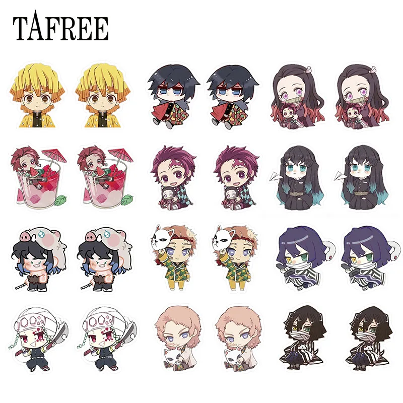 Серьги-клипсы TAFREE с рисунком из аниме рассекающие демонов термоусадочные