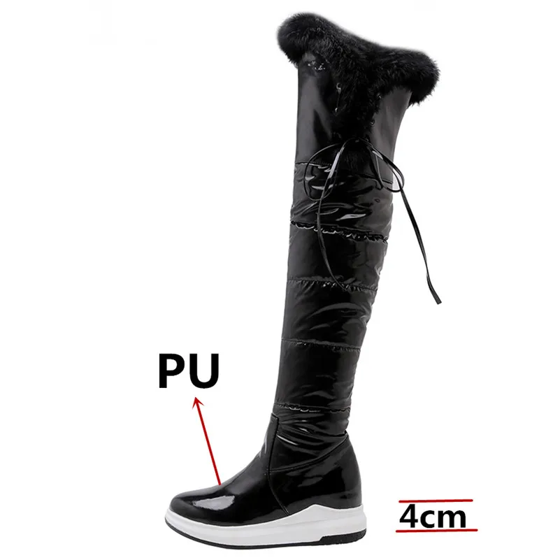 Cheap FEDONAS Female Classic Warm Long Boots Party Shoes Woman Winter Women Over The Knee Boots Quality Pu Leather Riding Snow Boots