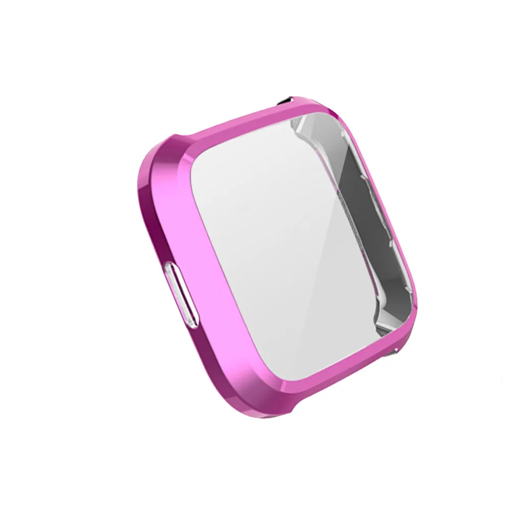 Фиолетовый Гальванический мягкий, из ТПУ, защитный чехол для Fitbit versa Lite Смарт часы мягкий силиконовый Полный Защитный чехол Горячая Распродажа - Цвет: Фиолетовый