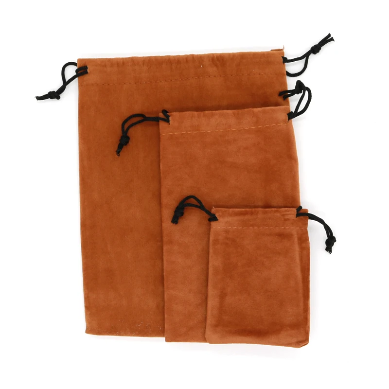3 Размеры бархатные сумочки 7x9 9x15 15x20 см светло-коричневый Цвет мягкие пакеты для одежды 5 шт./лот украшения в подарок серьги бусины Дисплей
