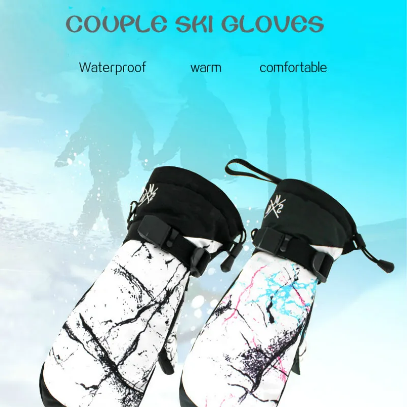 SMN лыжные перчатки с мраморным узором зимние мужские и женские дышащие водонепроницаемые теплые противоскользящие лыжные Сноубординг походные теплые перчатки