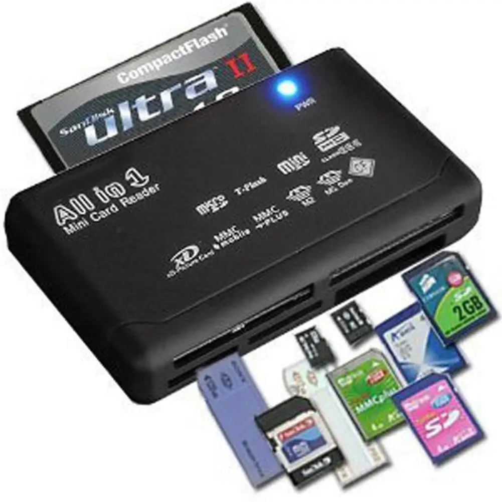 All In One Card Reader USB 2.0 SD Card Reader Adapter Support TF CF SD Mini SD SDHC MMC MS XD 1
