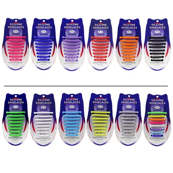 

16pcs/lot Silicone Shoelaces Elastic Shoe Laces Special No Tie Shoelace for Men Women Lacing Rubber 12 Colors Shoes Accessories