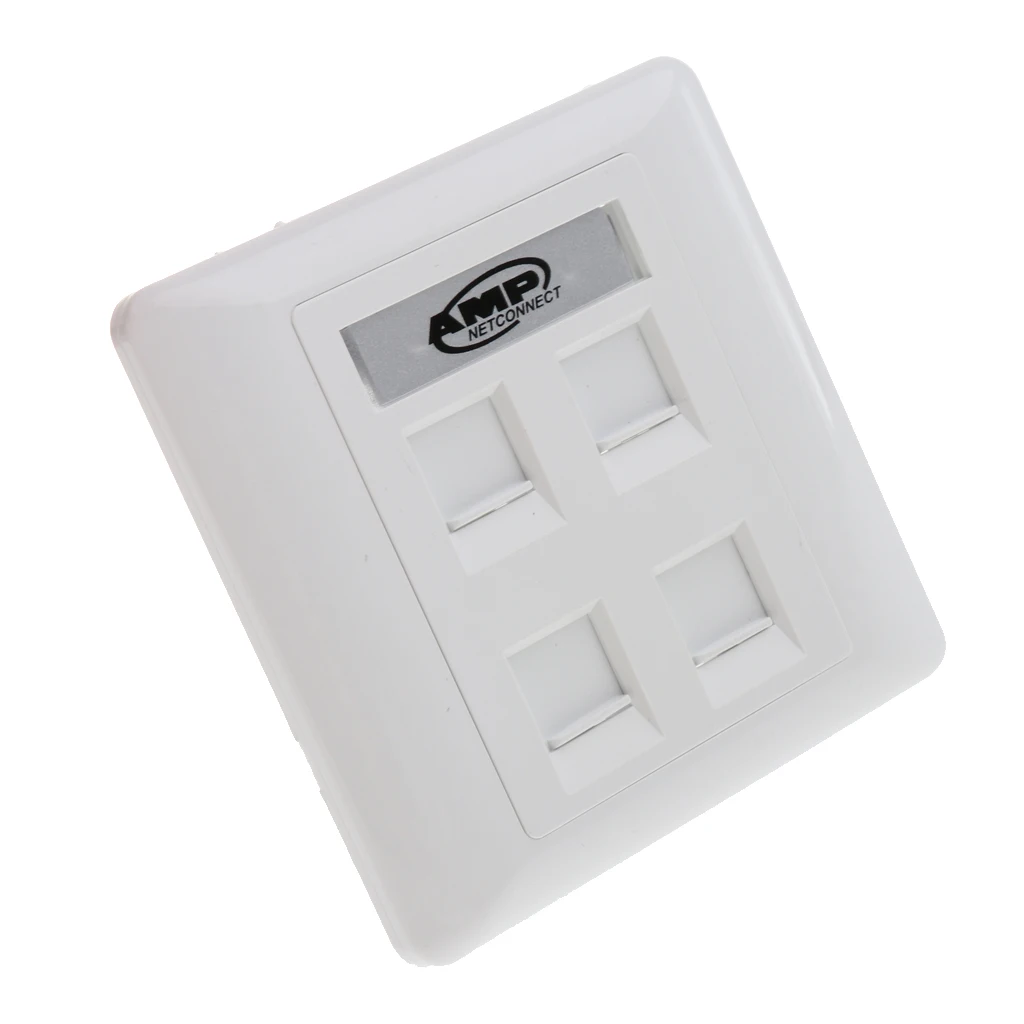 4-port Ethernet Wall Plate - RJ45 Ethernet Cable Wall Female to Female ( F/F )Socket