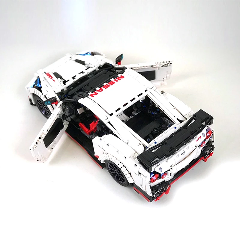 BuildMOC совместимый высокотехнологичная серия MOC 25326 Nissan GTR GT3 электрический пульт дистанционного управления Спортивный Автомобиль Блоки Модель для детей