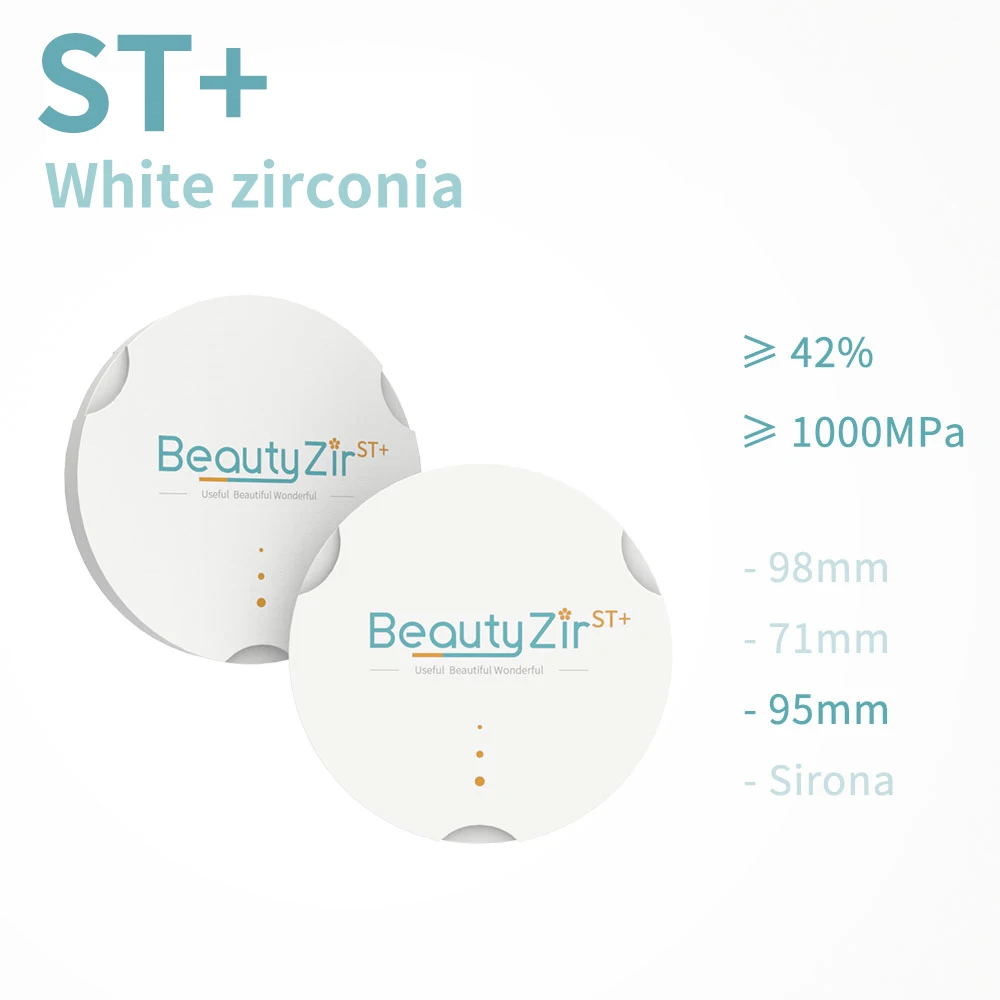

ST+ white zirconia (95mm) systemBeautyzir super translucency Zirkon Zahn dental zirconia blank white