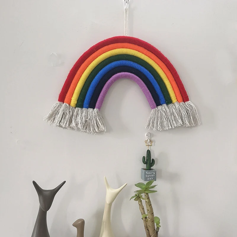 picture Room Simple Handmade Wall Decoration hanging rainbow handmade weaving