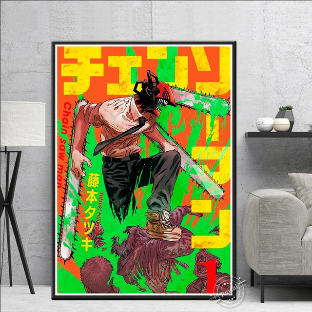 Hd Anime Figure Chainsaw Man Poster Aesthetic All Character Set Power  Horror Manga Cover Canvas Print Wall Art Kawaii Room Decor - AliExpress