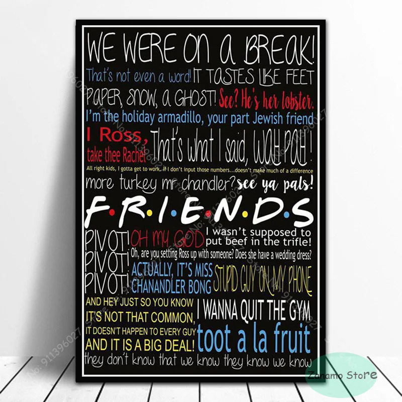 Poster sur toile série télévisée Friends - Décoration murale pour