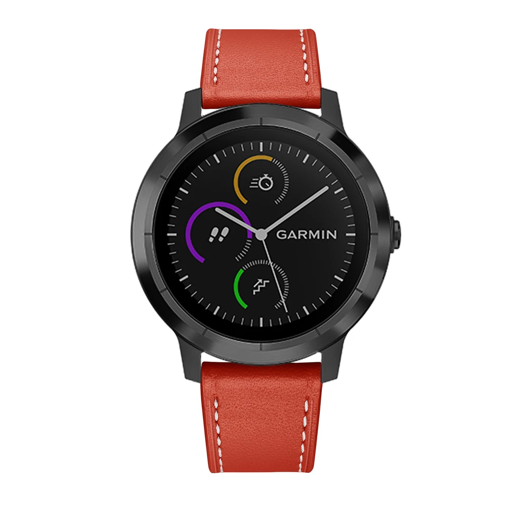 UEBN 20 мм кожаный ремешок на запястье для Garmin Vivoactive 3 музыкальный браслет ремешок для vivomove HR Forerunner 245 645 Ремешки для наручных часов