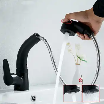 

Pull Out Kitchen Faucet Silver/Gold/Black/White Sink Mixer Tap 360 degree rotation kitchen mixer taps Kitchen Tap