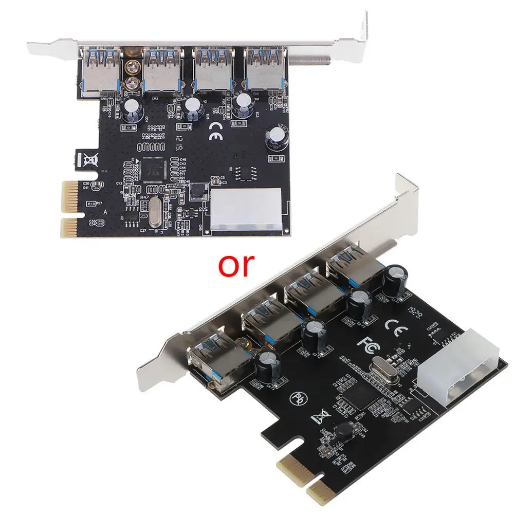 Адаптер расширения PCI E для концентратора USB 3 0 с 4 портами Express скорость 5 Гбит/с