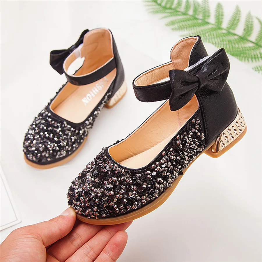 Girls shoes baby autumn and winter child baby girl bow princess shoes small shoes beads princess shoes children's shoes 35A12 (2)