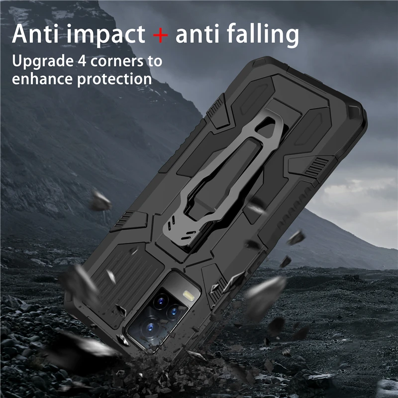 Durable Magnetic Shockproof Armor Case with Belt Clip Stand