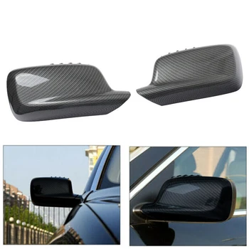 

1Pair Door Wing Side Mirror Cover Cap Fit for BMW 3 Series E46 7 Series E65 E66 E67 2001 2002 2003 2004 2005 2006 2007 2008