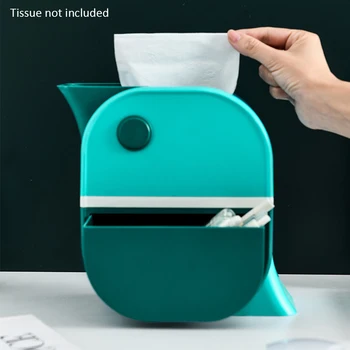 

Organizer Tissue Box With Drawer Bathroom Home Office Bedroom Dispenser Double Layer Bird Shaped Desktop Adorable Storage Holder