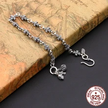 Мужской браслет из стерлингового серебра S925 пробы, индивидуальная Мода, классические ювелирные изделия в стиле панк, креативный крест в форме цветка, новинка, подарок