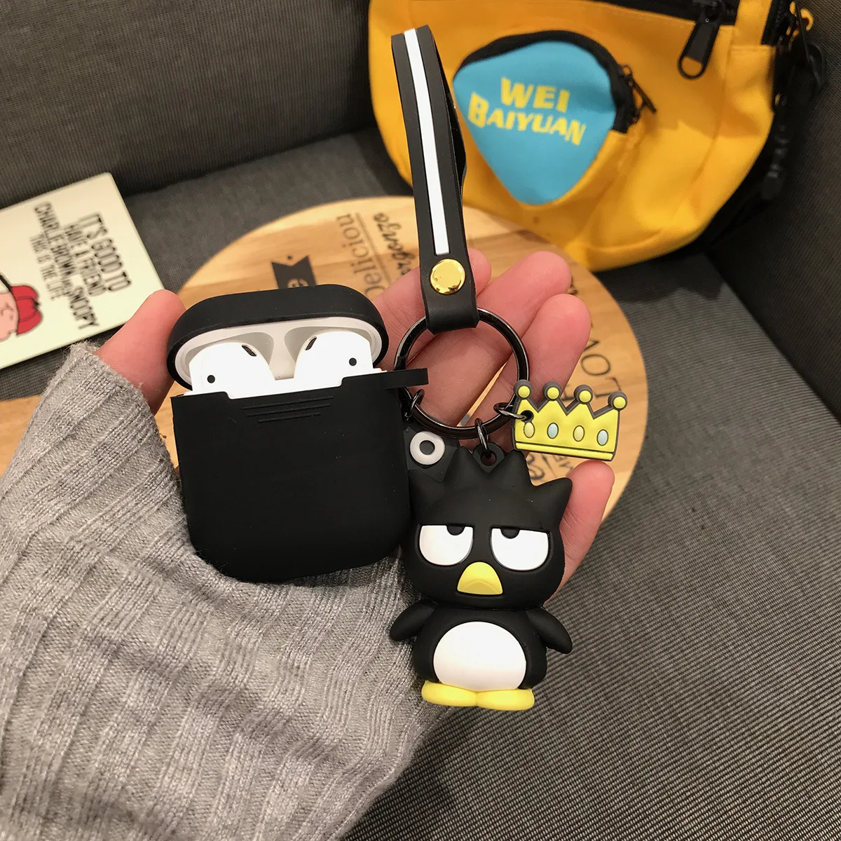 Lvory Для AirPods Защитная силиконовая Милая sanrio pudding dog мультяшная милая очаровательная Беспроводная bluetooth-гарнитура apple sof shell airpod - Цвет: Lvory