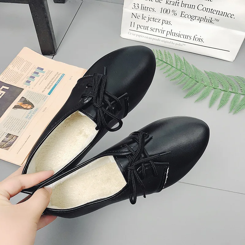 

Women's Moccosins 2019 British Style WOMEN'S Shoes Korean-style Solid Color Low Heel Daily Life Shoe Southeast Asia a Large Amou