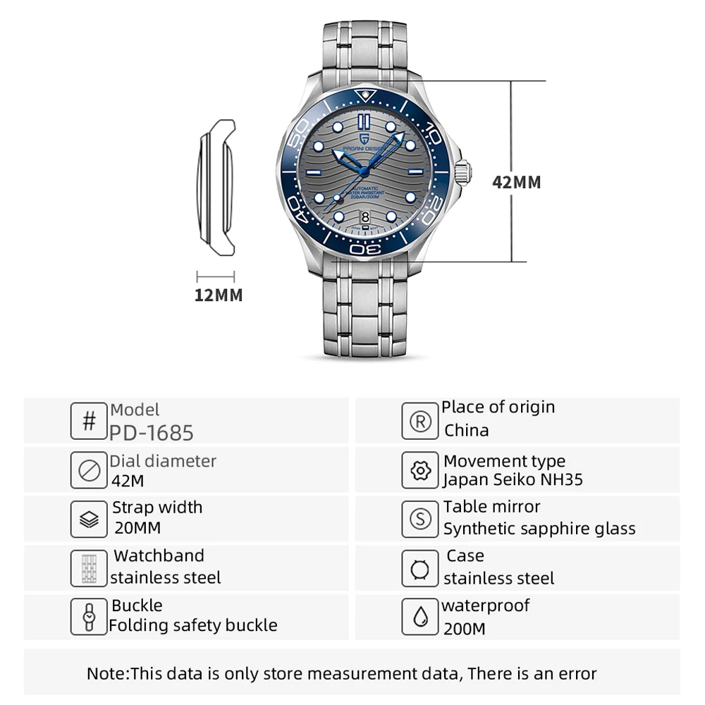 PAGANI DESIGN Mens Watches 2023 Top Luxury Mechanical Wrist Watch For Men Automatic NH35 Stainless Steel Waterproof Reloj Hombre