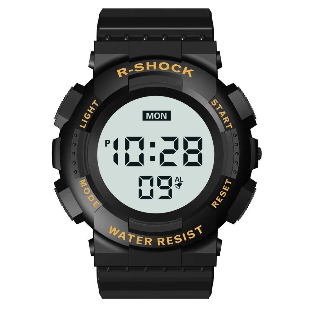 HONHX Relogio Digital Masculino, простые спортивные часы с циферблатом, Мужские Цифровые, светодиодный, водонепроницаемые часы, дата, электронные часы A15