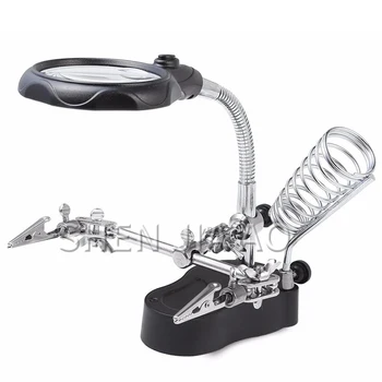 

Desktop LED Lamp Maintenance Magnifying Glass Soldering Station Workshop Table Lamp Magnifying Glass Repair Industry Equipment